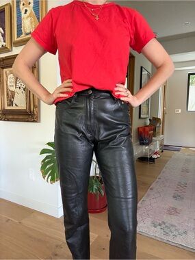 Nanushka Cropped Vegan Leather Pants.